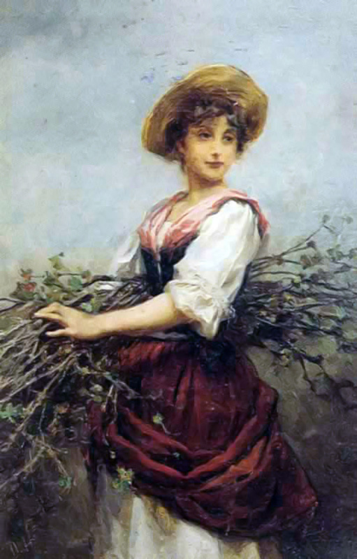 woman carrying firewood by Daniel Hernandez